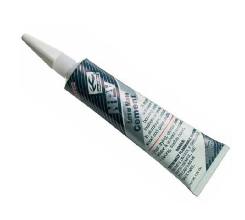 Saunders adhesive for nock, arrow nock archery